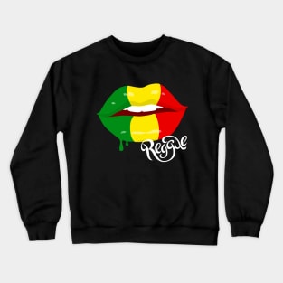 Reggae Clothing for women, Rastafarian Flag Lips, Reggae Crewneck Sweatshirt